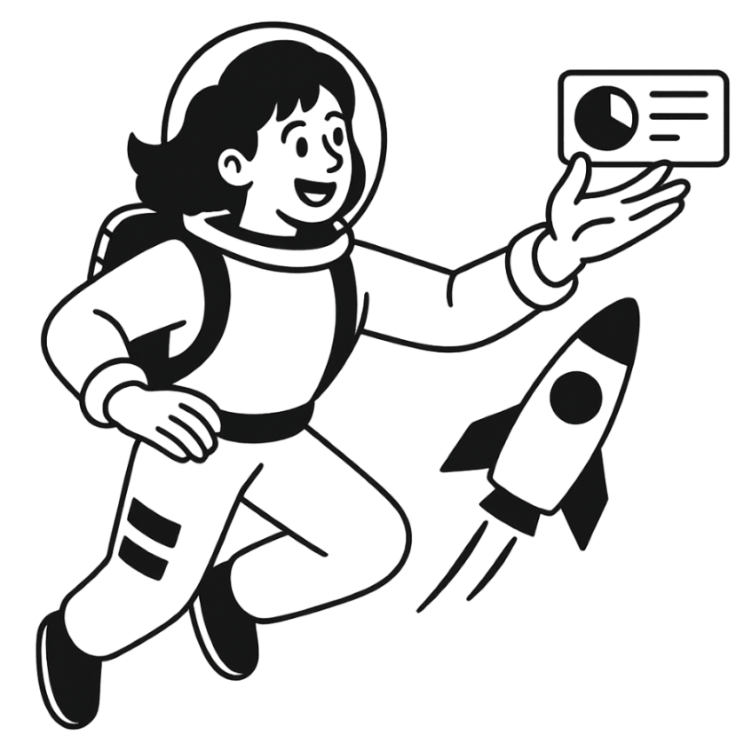 Astronaut with survey chart